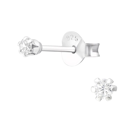 Silber rund 2mm Basic Ohrstecker Schmuck | All4silver