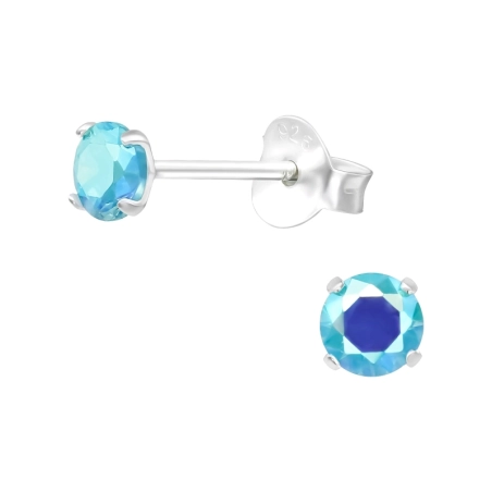 Silber rund 4mm Basic Ohrstecker Schmuck | All4silver