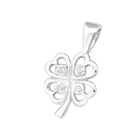 Silberne Blume Anhänger mit Zirkonia Steinen Schmuck | All4silver