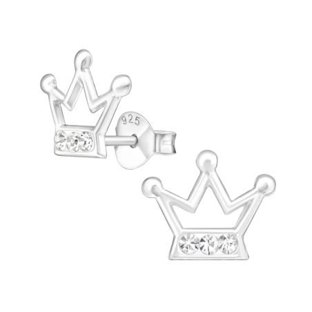 Krone Ohrstecker mit Steinen Schmuck | All4silver