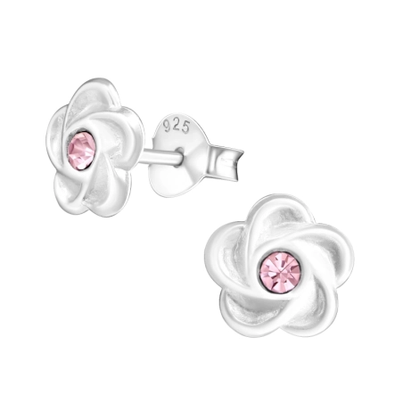 Eine Blume Ohrstecker mit Steinen Schmuck | All4silver