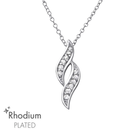 Twist Halskette mit Steinen Schmuck | All4silver