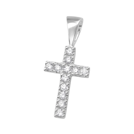 Silberkreuz Anhänger mit Zirkonia Steinen Schmuck | All4silver