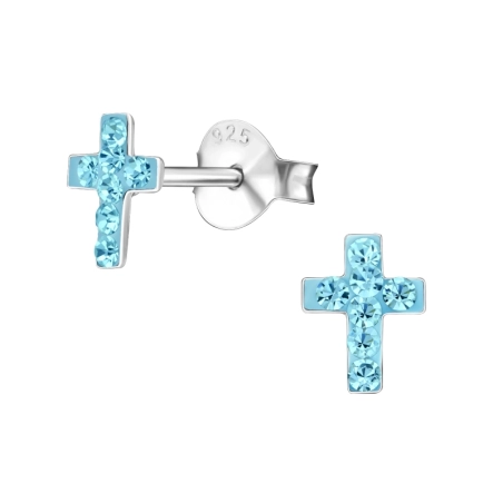 Kreuzen Ohrstecker mit Steinen Schmuck | All4silver