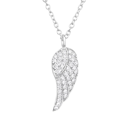 Flügel Halskette mit Steinen Schmuck | All4silver
