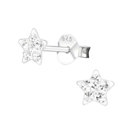 Ein Stern Ohrstecker mit Steinen Schmuck | All4silver