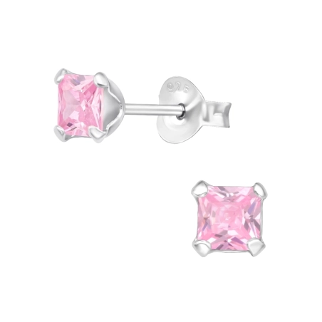 Silberquadrat 4mm Basic Ohrstecker Schmuck | All4silver