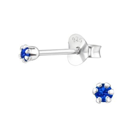 Silberne Tulpe mit echten europäischen Kristallen - Ohrstecker aus 925er Sterlingsilber mit Lacrystale