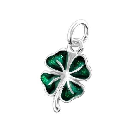 Silbernes vierblättriges Kleeblatt Anhänger ohne Steine Schmuck | All4silver