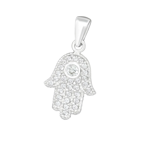 Silberne Palme Anhänger mit Zirkonia Steinen Schmuck | All4silver