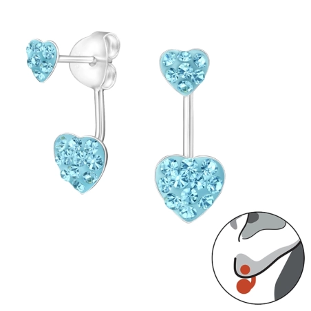 Silbernes Doppelherz Valentinstag-Schmuck Schmuck | All4silver