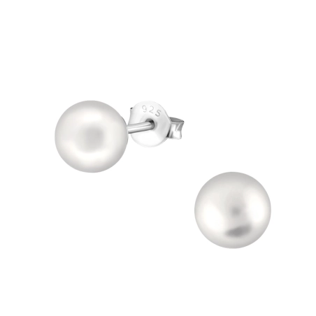 Silbernes Rad Ohrstecker mit Perlen Schmuck | All4silver