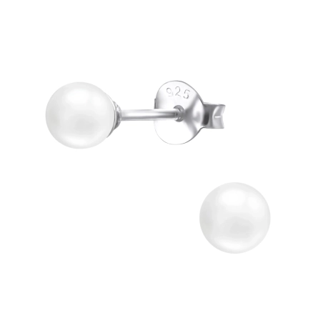 Silbernes Rad Ohrstecker mit Perlen Schmuck | All4silver