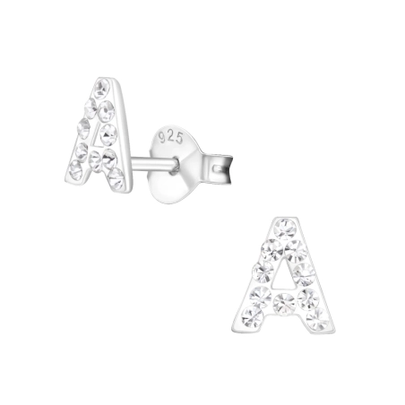 Initial Ohrstecker mit Steinen Schmuck | All4silver