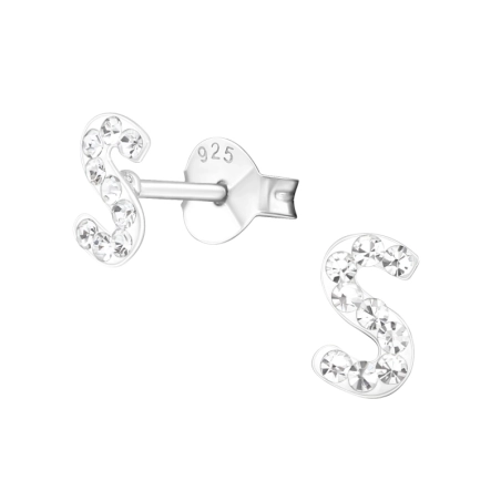 anfängliche s Ohrstecker mit Steinen Schmuck | All4silver