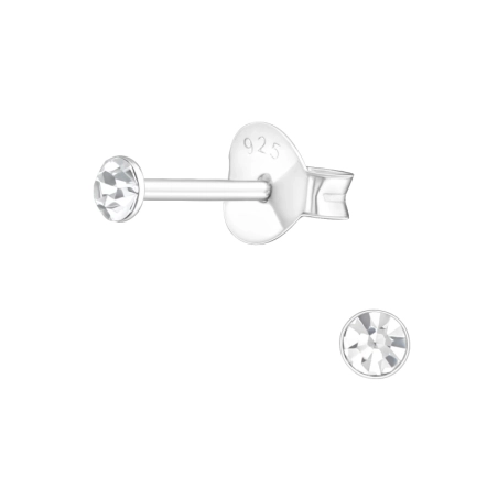Silber rund 2,5 mm Basic Ohrstecker Schmuck | All4silver