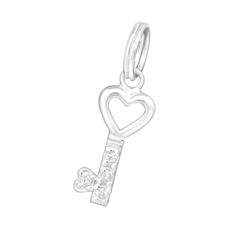 Silberschlüssel Arm Anhänger mit Schlüsselring Schmuck | All4silver