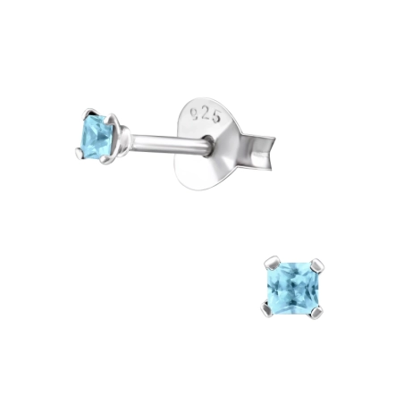 2 mm Silberquadrat - Schmuck Silber 925 Basic Ohrringe
