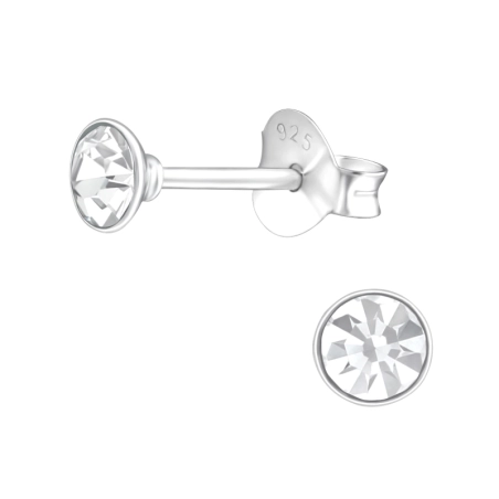 Silber rund 3,5 mm Basic Ohrstecker Schmuck | All4silver