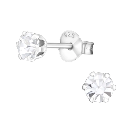 Silber Rund 4mm - Schmuck Silber 925 Basic Ohrringe