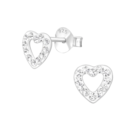 Herz Ohrstecker mit Steinen Schmuck | All4silver