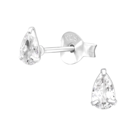 Silberbirne 3x5mm - 925 Sterling Silber Basic Ohrringe