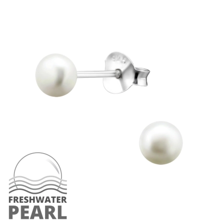 Silbernes Rad Ohrstecker mit Perlen Schmuck | All4silver