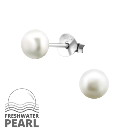 Silbernes Rad Ohrstecker mit Perlen Schmuck | All4silver