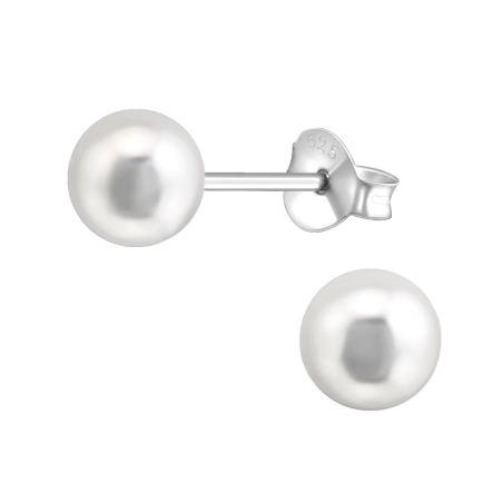 Silbernes Rad Ohrstecker mit Perlen Schmuck | All4silver
