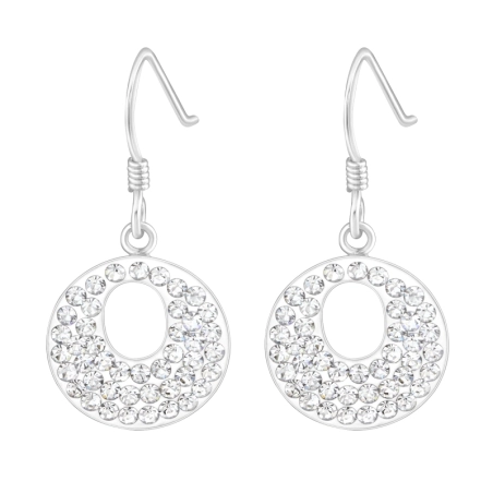 Silbernes Rad Ohrringe mit Kristall Schmuck | All4silver