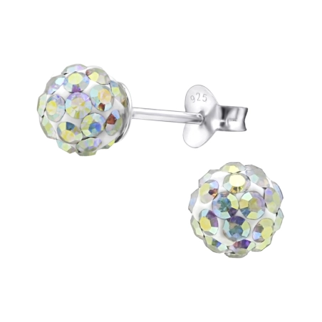 Eine silberne Kugel Basic Ohrstecker Schmuck | All4silver