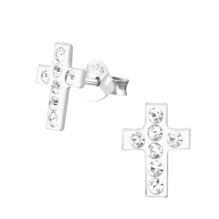 Kreuzen Ohrstecker mit Steinen Schmuck | All4silver