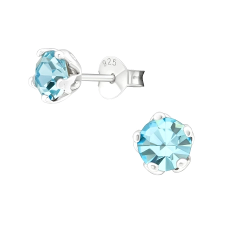 Silber rund 5mm Basic Ohrstecker Schmuck | All4silver