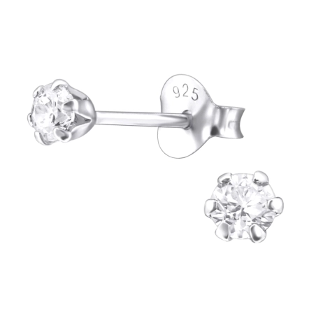 Silber rund 6mm Basic Ohrstecker Schmuck | All4silver