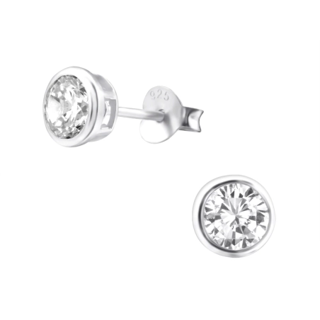 Silber rund 5mm Basic Ohrstecker Schmuck | All4silver