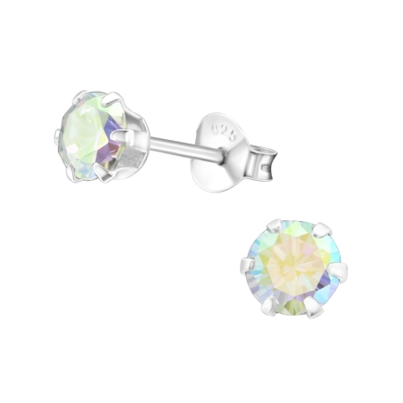 Silber rund 6mm Basic Ohrstecker Schmuck | All4silver