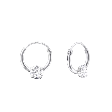 Silber 10 mm Halbkreis mit Kugel Creolen Ohrringe Schmuck | All4silver