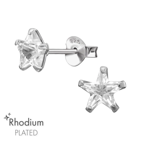 Stern 6mm Basic Ohrstecker Schmuck | All4silver