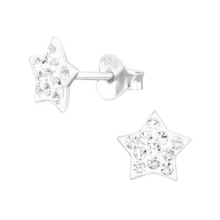 Ein Stern Ohrstecker mit Steinen Schmuck | All4silver
