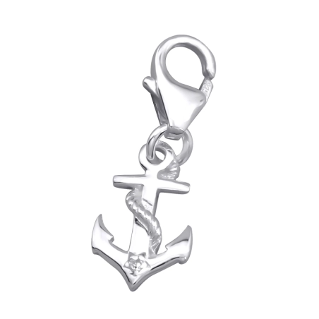 Silberner Anker Arm Anhänger mit Karabiner Schmuck | All4silver