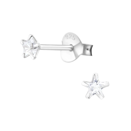 Silberstern 3mm - Silber 925 Basic Ohrringe
