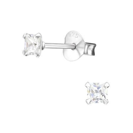 Silberne Kreatur 3mm Basic Ohrstecker Schmuck | All4silver