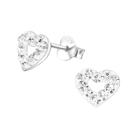 Srdcové Ohrstecker mit Kristall Schmuck | All4silver