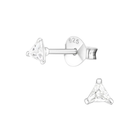 Silbernes Dreieck 3mm Basic Ohrstecker Schmuck | All4silver