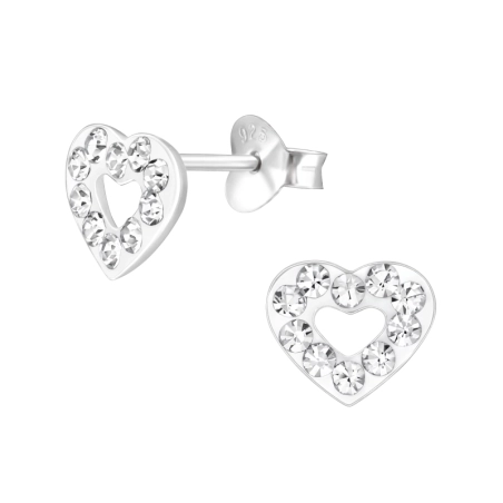 Herz Ohrstecker mit Steinen Schmuck | All4silver