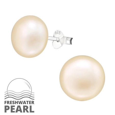 Silbernes Rad Ohrstecker mit Perlen Schmuck | All4silver