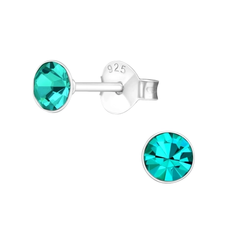 Silber rund 4mm Basic Ohrstecker Schmuck | All4silver