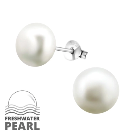 Silbernes Rad Ohrstecker mit Perlen Schmuck | All4silver