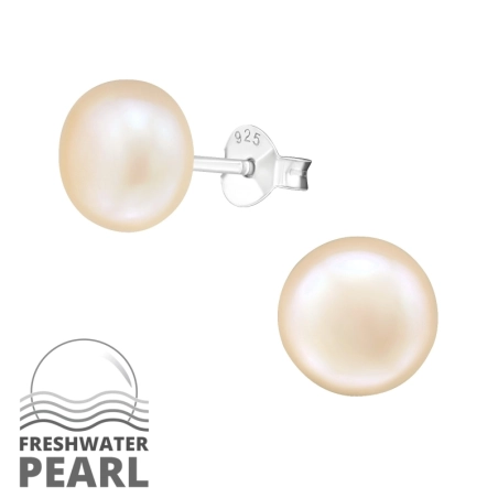 Silbernes Rad Ohrstecker mit Perlen Schmuck | All4silver