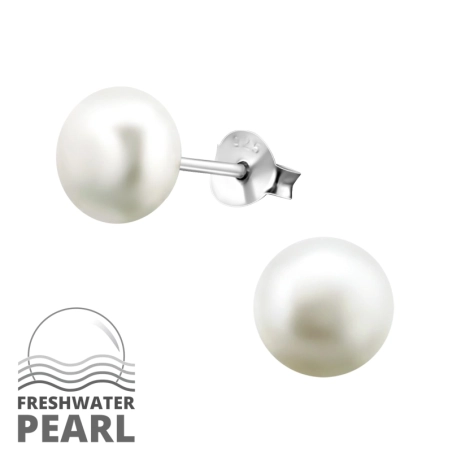 Silbernes Rad Ohrstecker mit Perlen Schmuck | All4silver